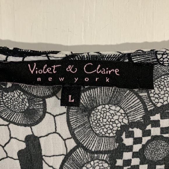 Violet & Claire Bkack & White blouse Sz Large, button up, good condition - Picture 2 of 6